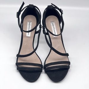 SACKS FIFTH AVENUE SHIMMER STRAPPY HEEL SANDALS